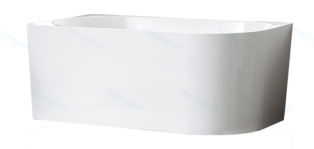 1500X750X600mm Gloss White Bingie Skirt Bath Left Coner None Overflow 40mm Waste+Pipe Supplied