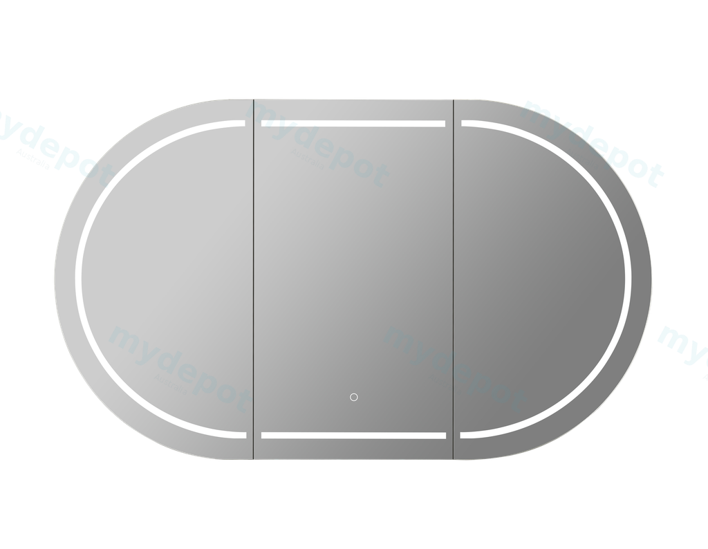1500X800X155mm Allison Pill LED Shaving Cabinet Matte Black