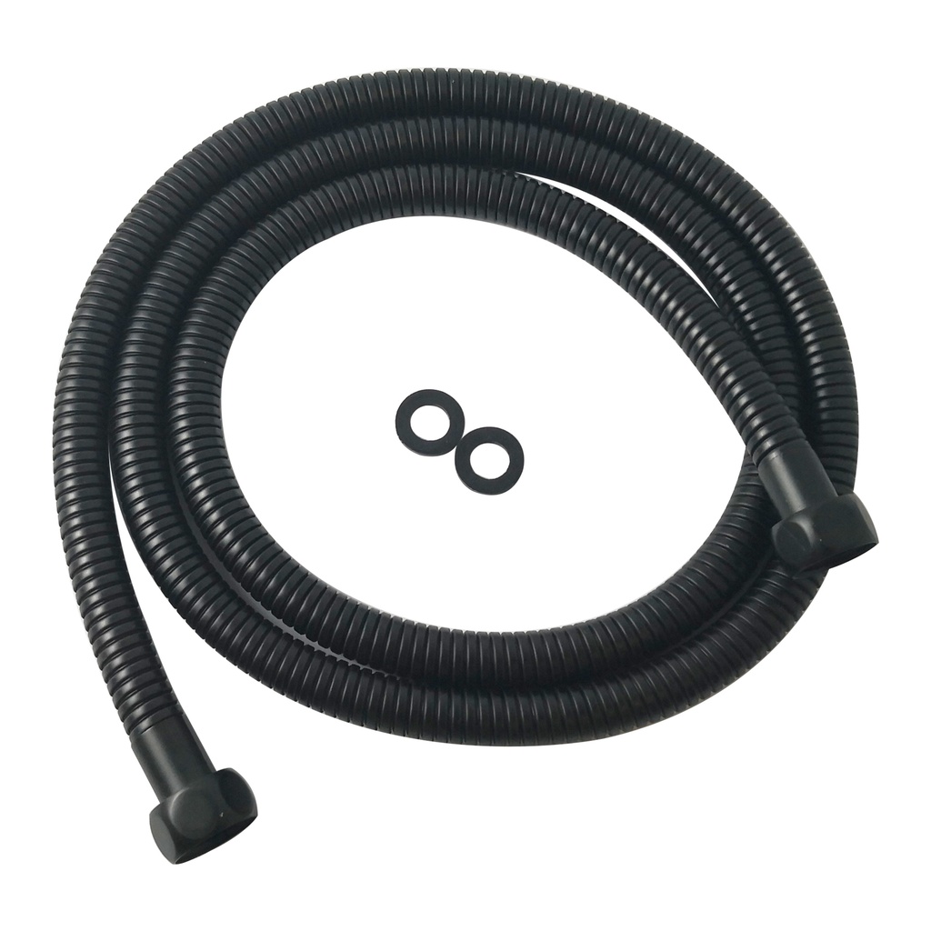 [40388] 1500mm Black Stainless Steel Water Inlet/Outlet Shower Hose