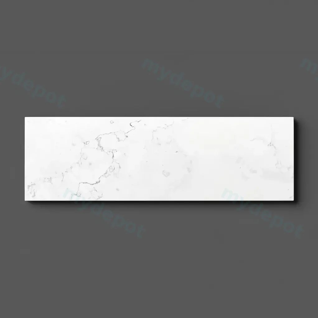 1500x465x20mm Quartz Stone Top Gloss White Marble Look Silica-Free Caesarstone Benchtop
