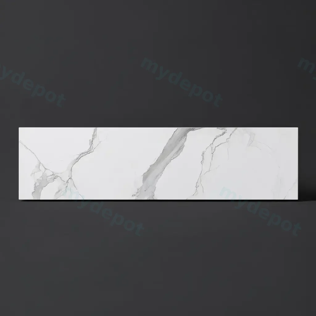 [90178/K1539ST-WM] 1500mm White Marble Look Sintered Stone Top Matte Finish Benchtop