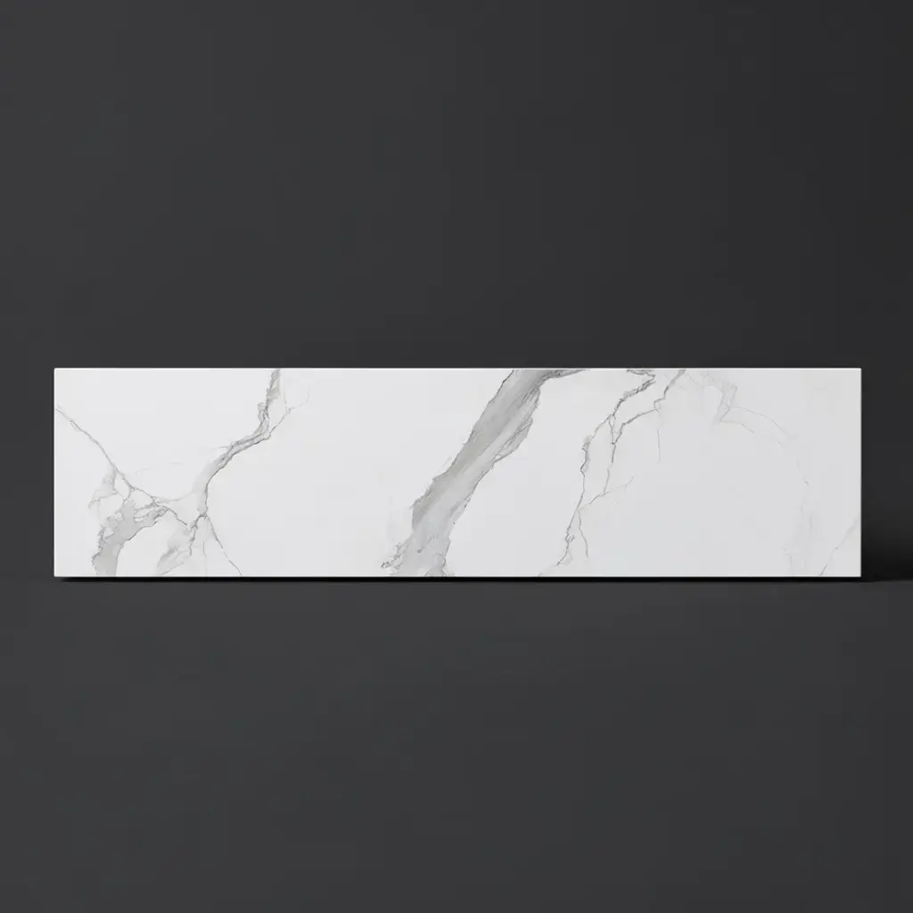 [90178/K1539ST-WM] 1500mm White Marble Look Sintered Stone Top Matte Finish Benchtop