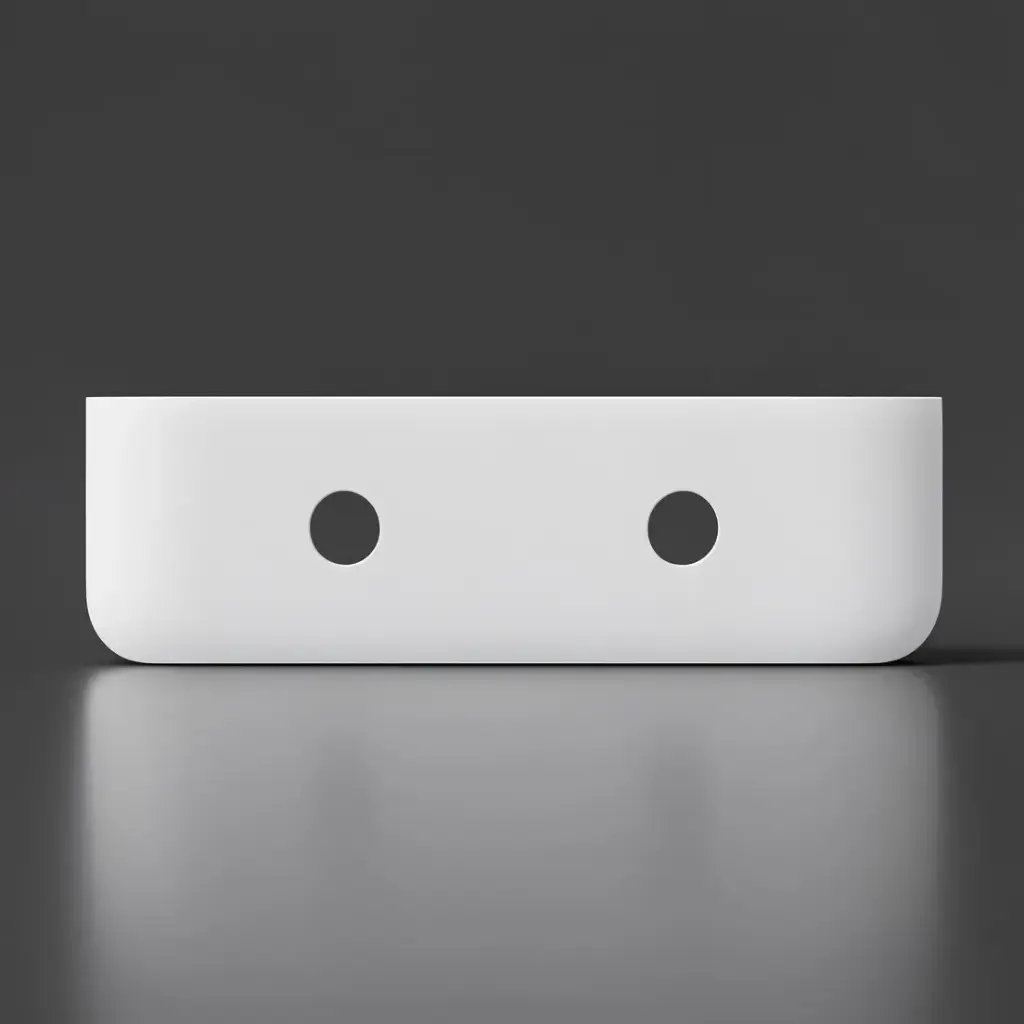 1504x462x15mm White Zero Silica Quartz Round Corner Stone Top