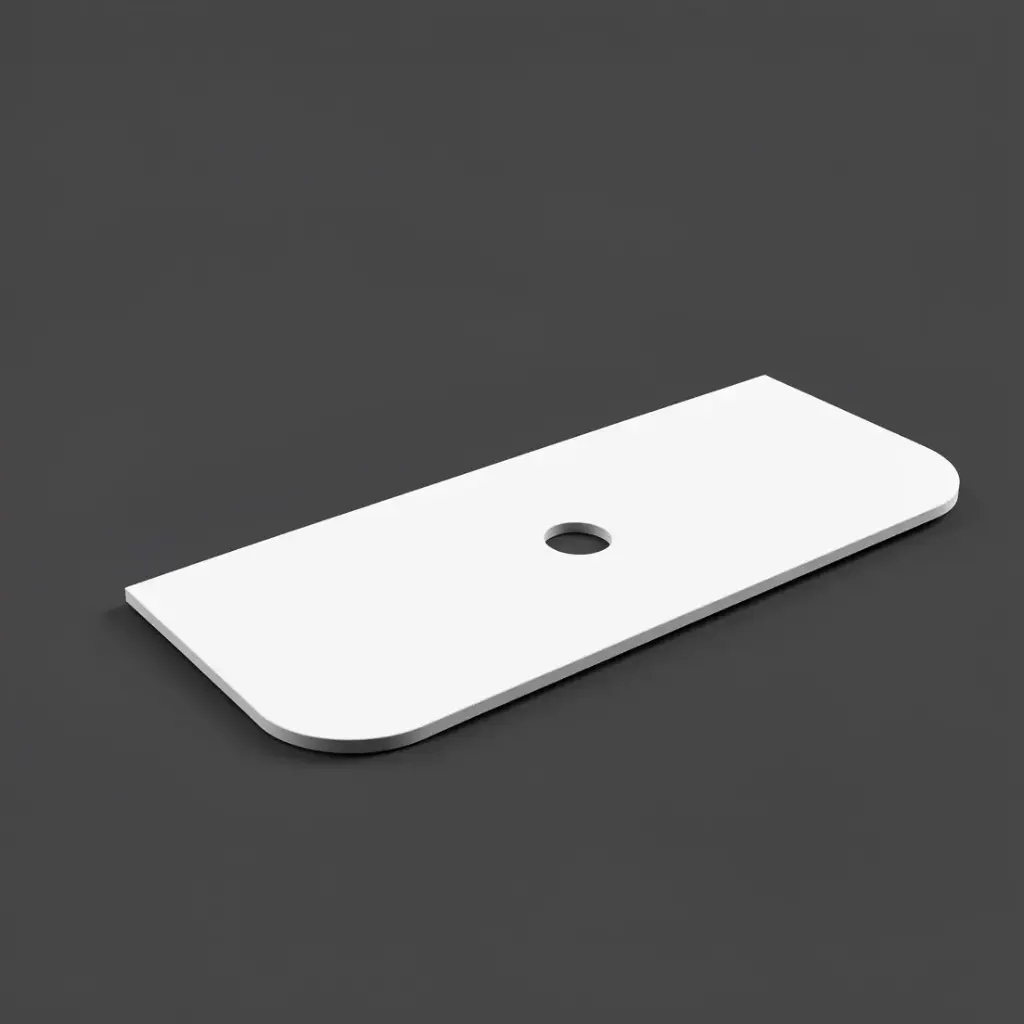 1505X505X12mm Matte White Solid Surface Plain Slab Curve Stone Top