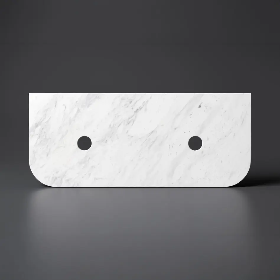[56356] 1505X505X18mm Carrara White Marble Curve Stone Top