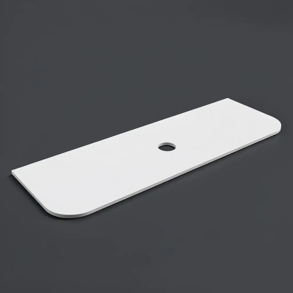 [56420] 1505X505X20mm Blanco White(WG034) Zero Silica Engineer Curve Stone Top