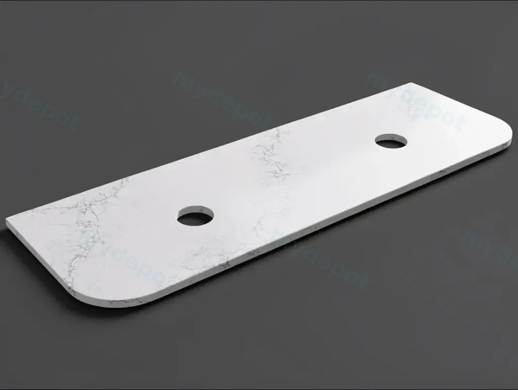 [56377] 1505X505X20mm Calacatta White (WG486) Zero Silica Engineer Curve Stone Top
