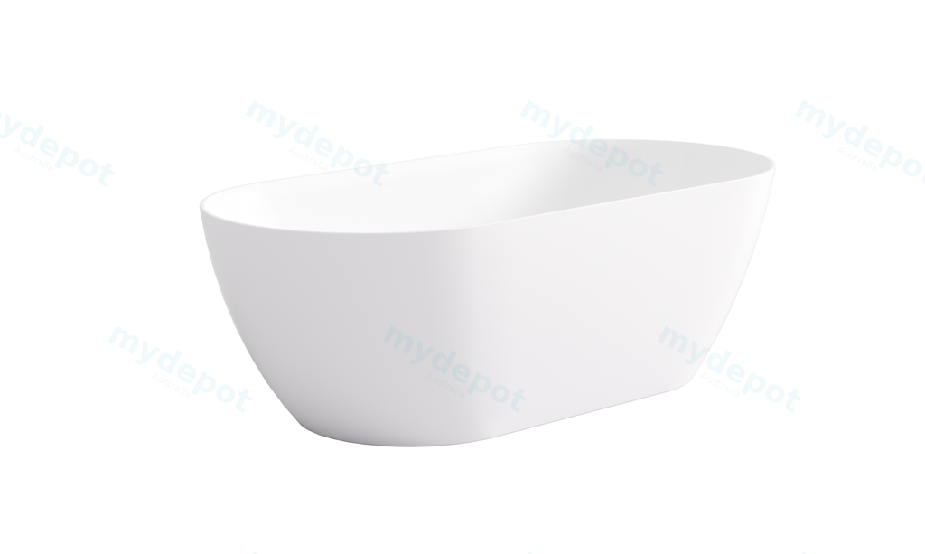 [55583] 1530*770*550mm Gloss White Ellips Slim Acrylic Freestanding Bathtub No Overflow Chrome Waste And Pipe Inlcuded