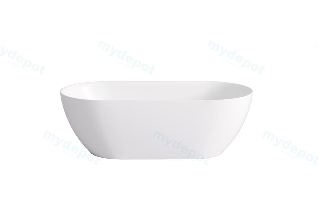 [55589] 1530*770*550mm Matte White Ellips Slim Acrylic Freestanding Bathtub No Overflow Matte White Waste And Pipe Inlcuded