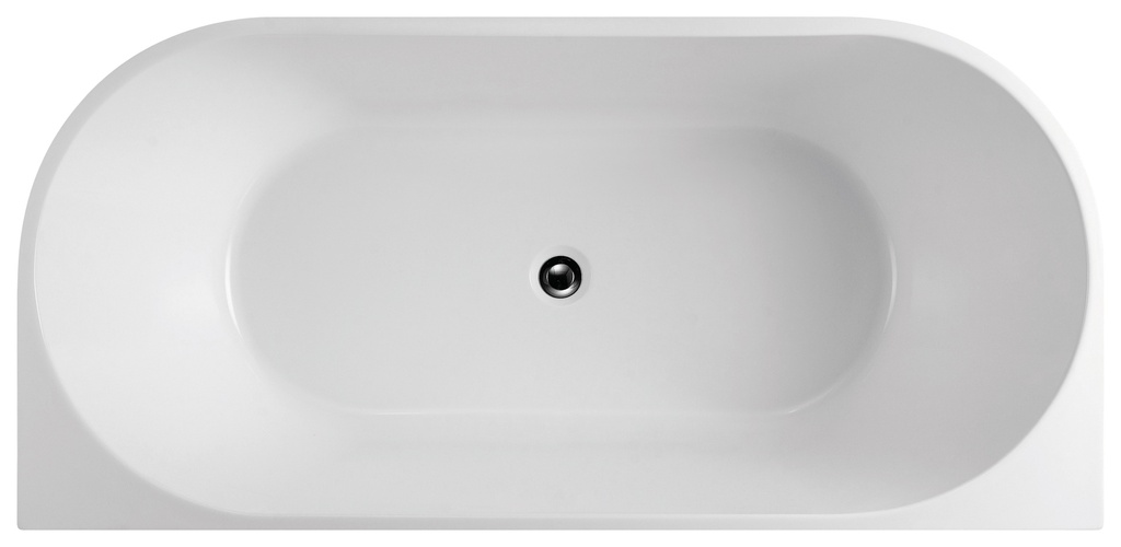 [55608] 1690X790X600mm Gloss White Dover Back To Wall Free Standing Bath None Overflow 40mm Waste+Pipe Supplied