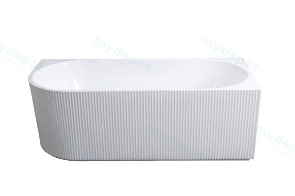 1700*800*590mm Rose V-Groove Right Hand Corner Matt White Bathtub