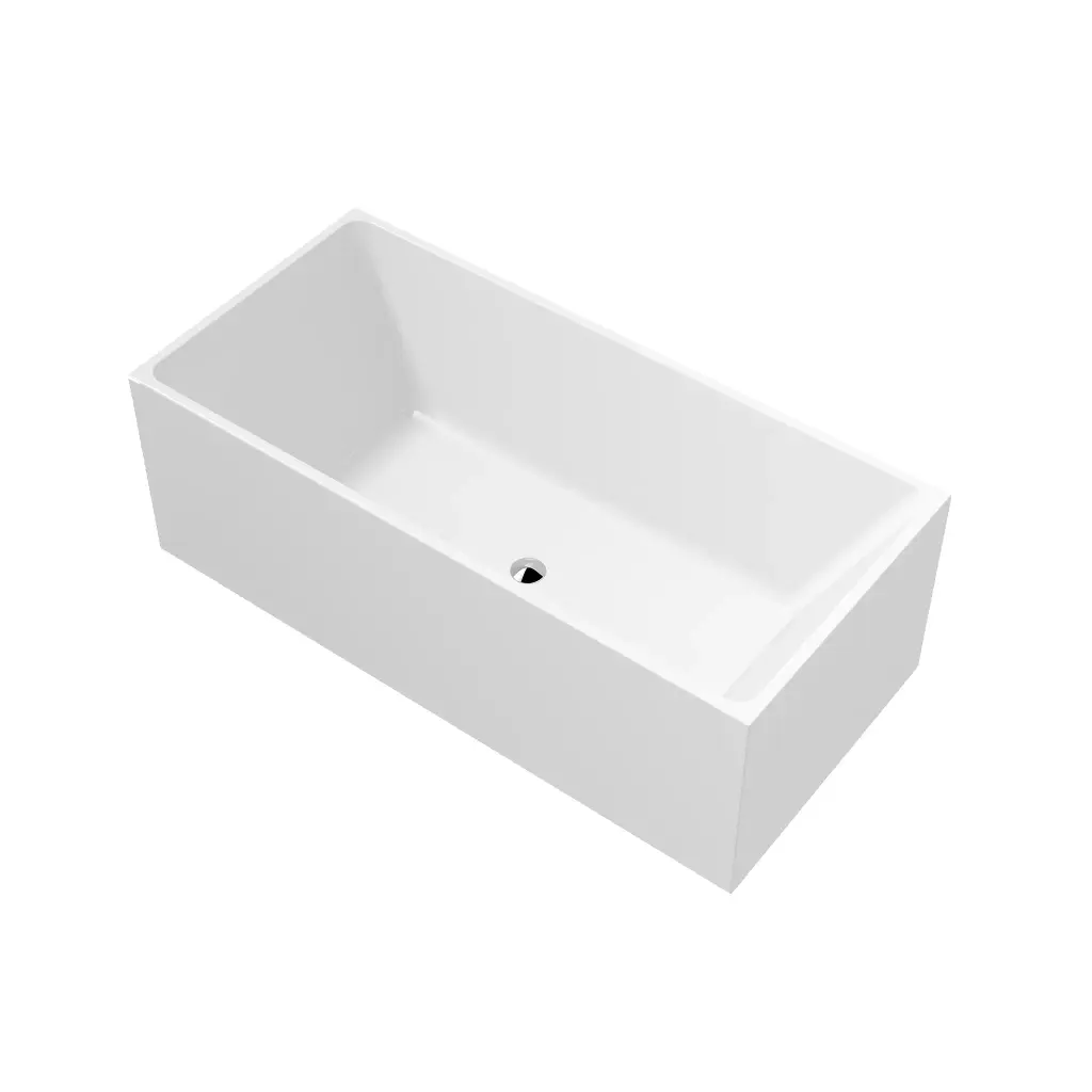 [55616] 1700X680X650mm Gloss White Crete Multifit Free Standing Bath No Overflow 40mm Waste+Pipe Supplied