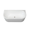 1700mm Kiama Grooved Gloss White Back to Wall Bathtub