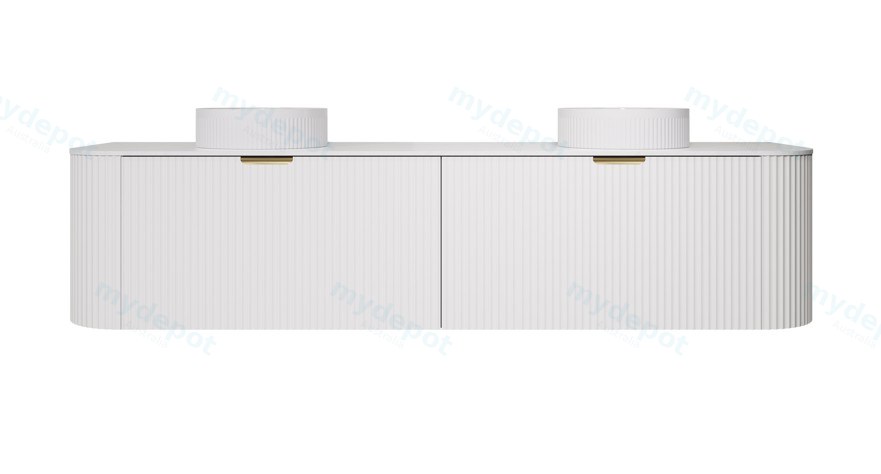 1790X455X470mm Matte White Agena Modern Fluted Wall Hung Vanity PVC Cabinet