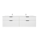 1800mm Aria Matte White MDF Four Drawers Wall Hung Bathroom Vanity Cabinet Only With Handle