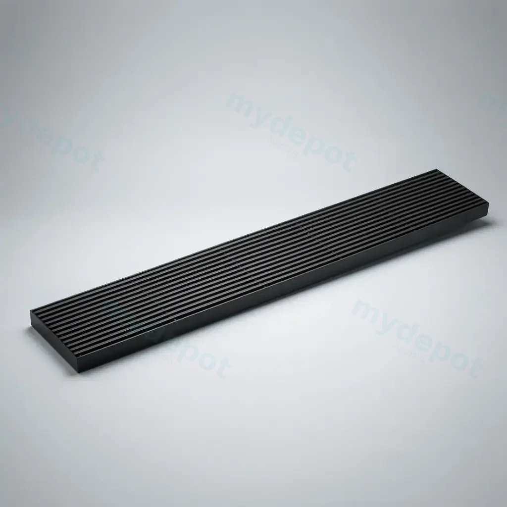 1800*100*21mm Electroplated Gun metal Grills Drain Centre Outlet 80mm