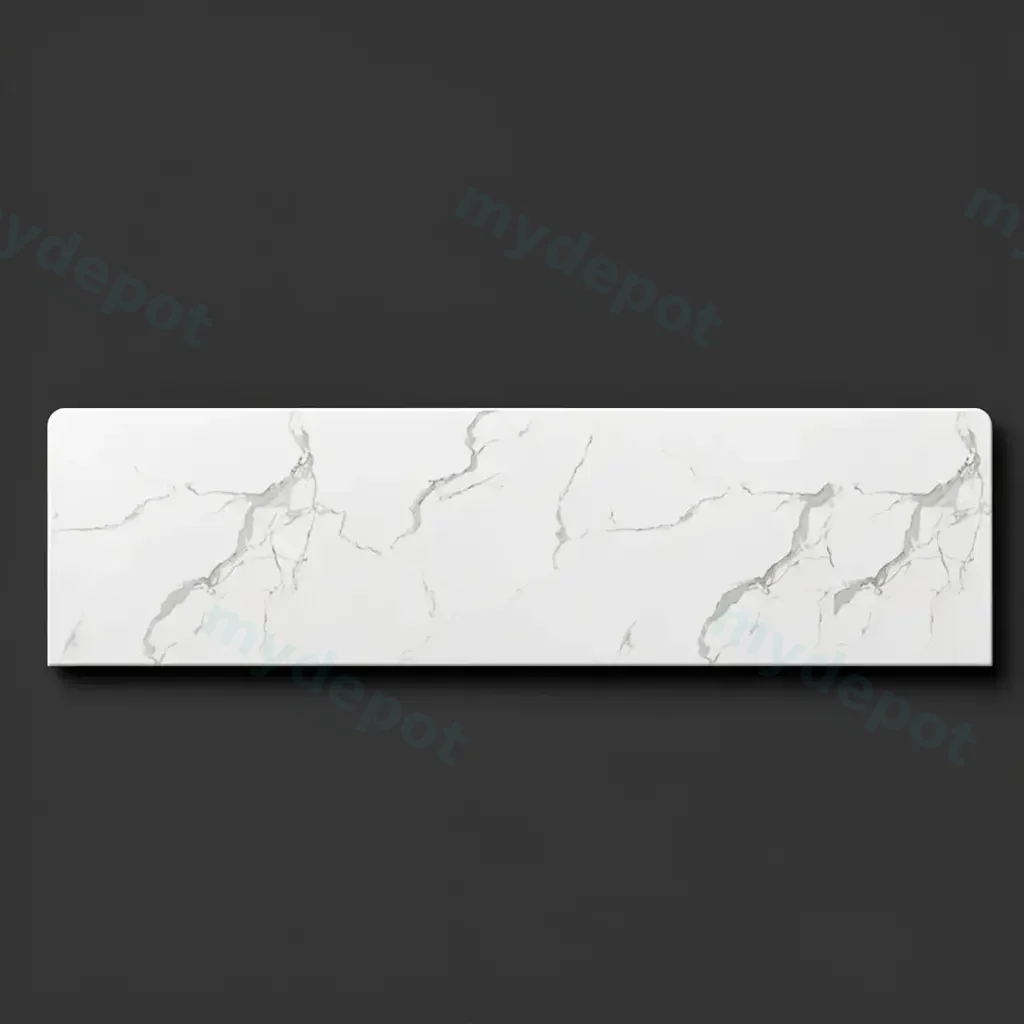 1800x465x15mm White Marble Look Sintered Stone Top Benchtop