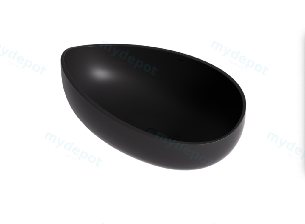 1800X1100X620mm Matt Black Waverton Soild Surface Bath Integrated Overflow,40mm Waste And Pipe Included