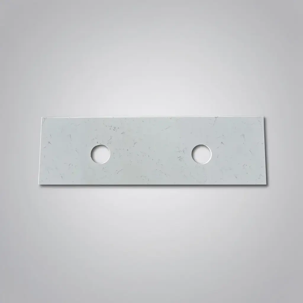 [50695] 1805x465x15mm Luna White Zero Silica Quartz Square Corner Stone Top