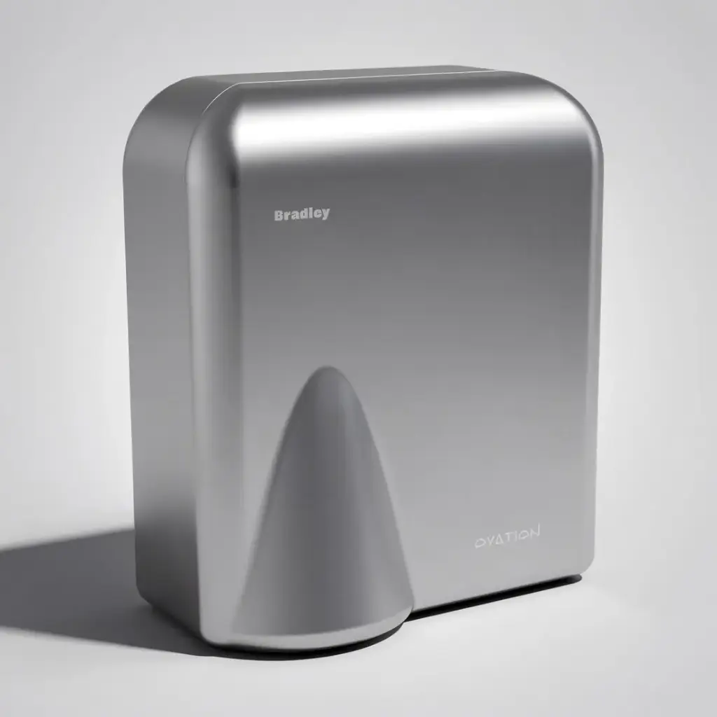 [55695] 225WX282H X160Dmm Bradley Australia Map Auto Satin SS Hand Dryer