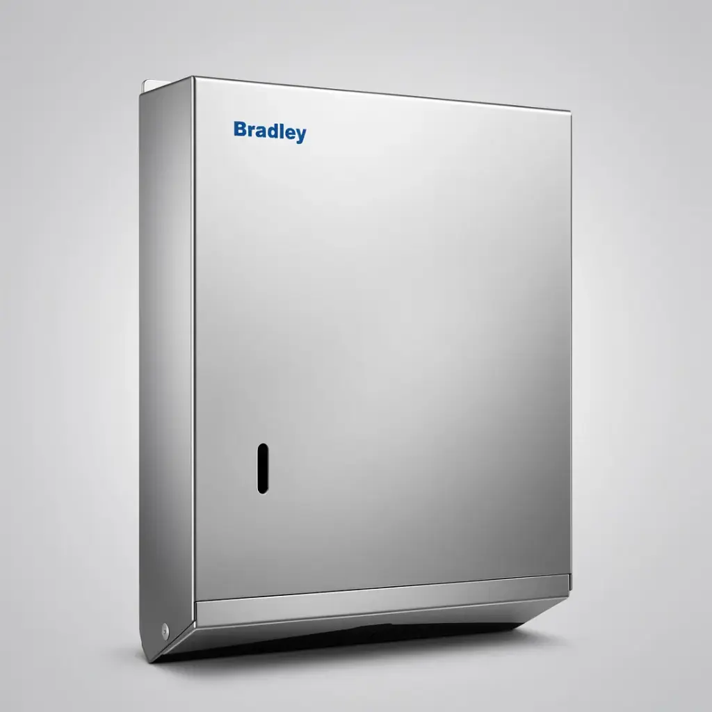 [55696] 255WX330HX75Dmm Bradley Australia Map Ultraslim Paper Satin SS Towel Dispenser