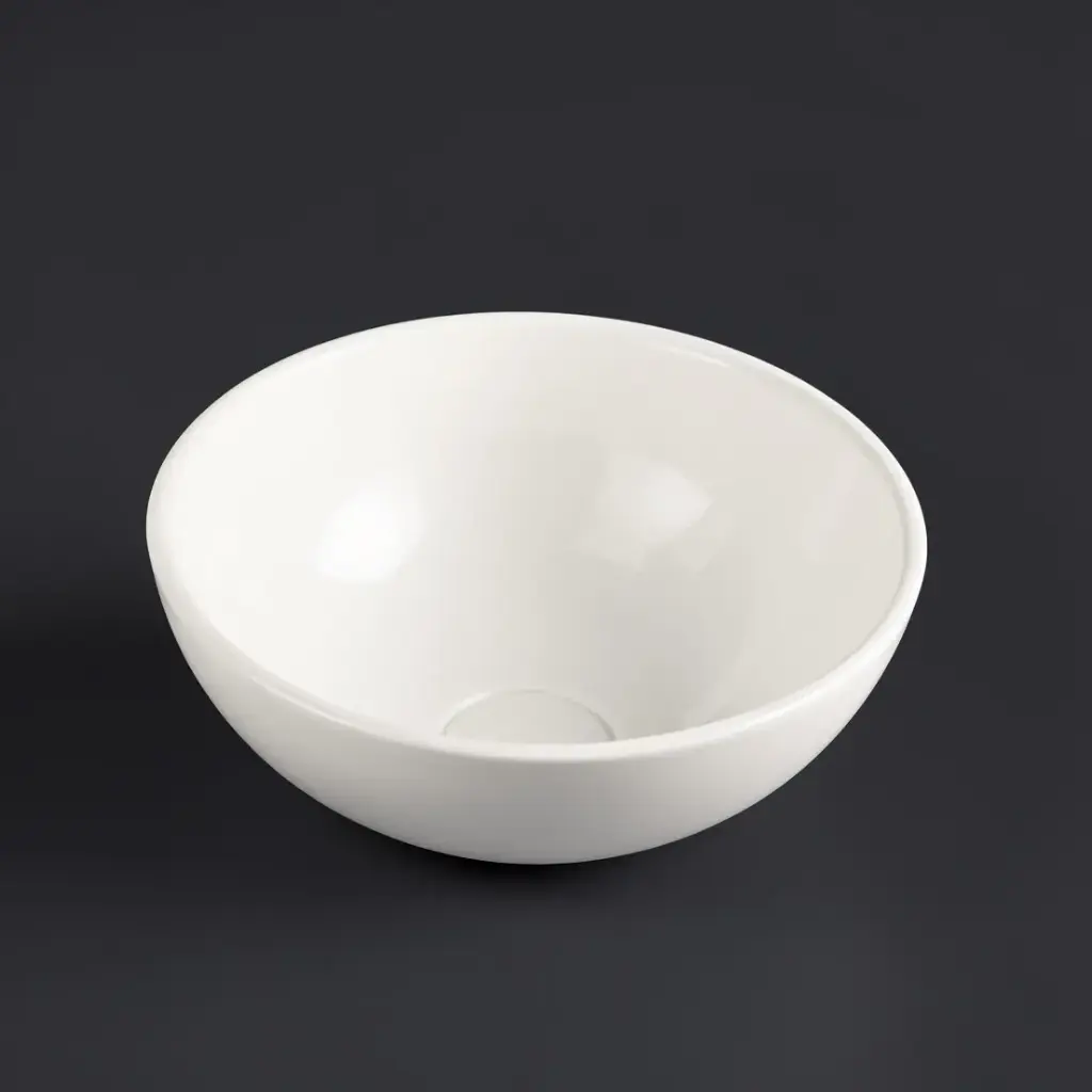 280x280x120mm Round Gloss White Ceramic Above Counter Basin Non-overflow