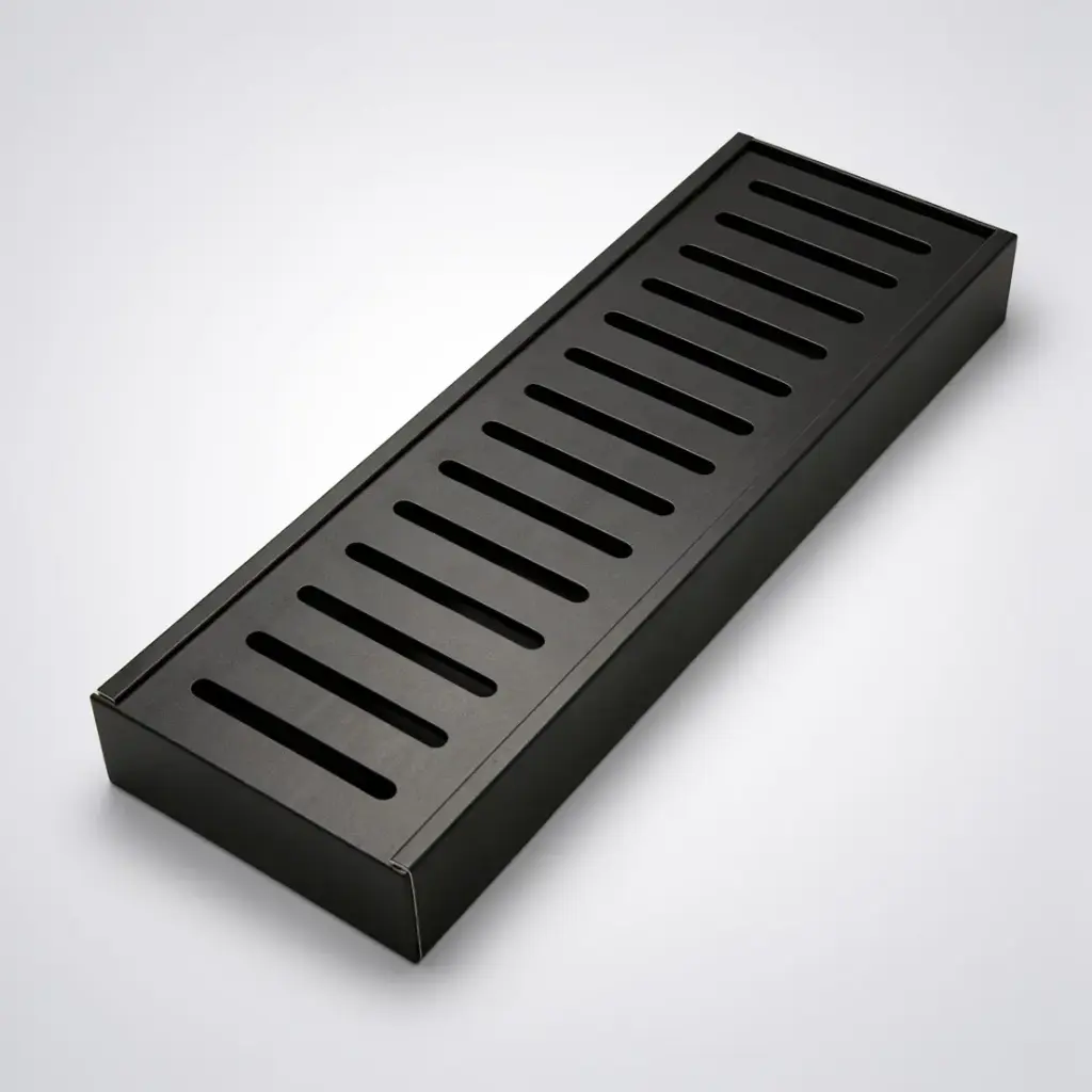 [41440] 300-5600mm Lauxes Aluminium Midnight Floor Grate Drain Any Size Indoor