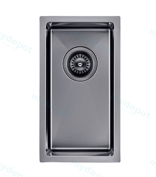 [41207] 304 Stainless Steel Gun Metal Grey PVD Coating Single Bowl Kitchen Sink(Round Edges,with Bottom Tray)250*450*215mm