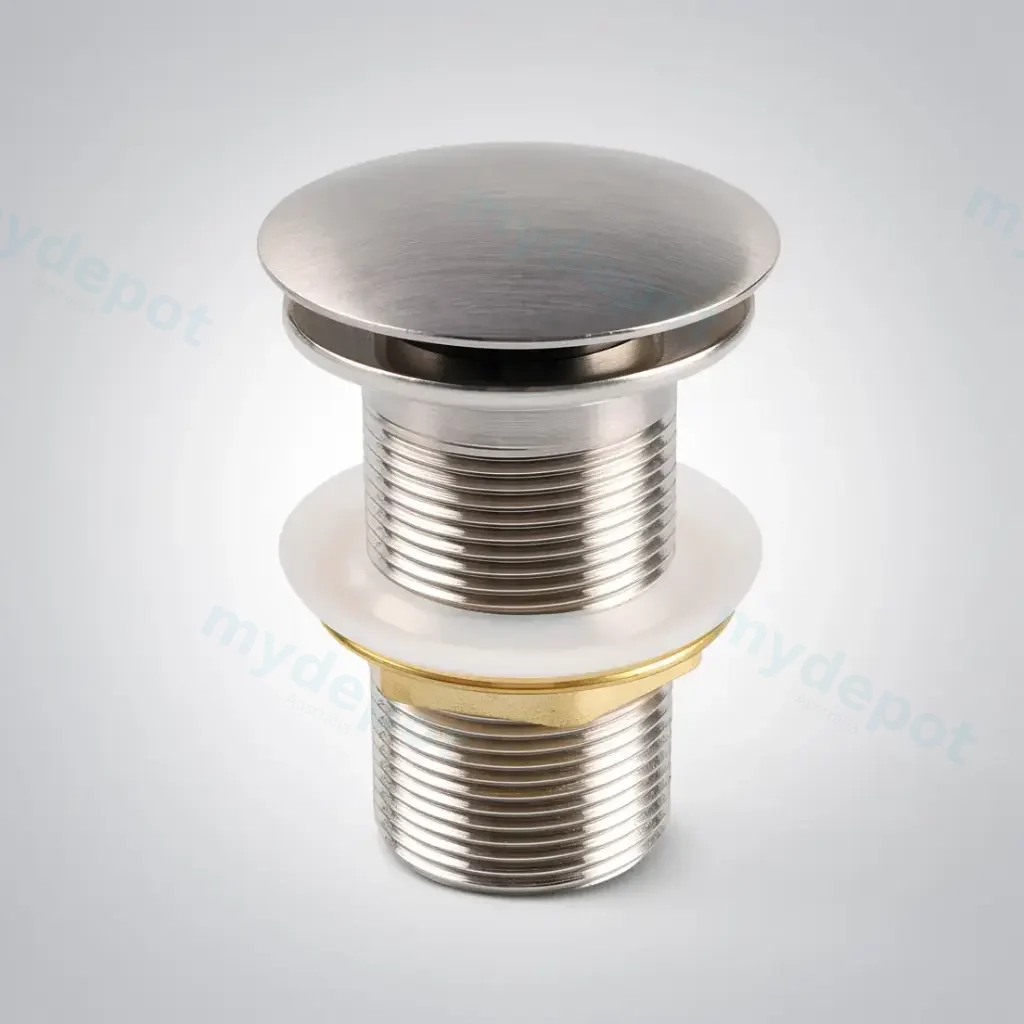 [40488] 32/40mm Brushed Nickel Mushroom Solid Brass Basin Pop Up Waste without Overflow