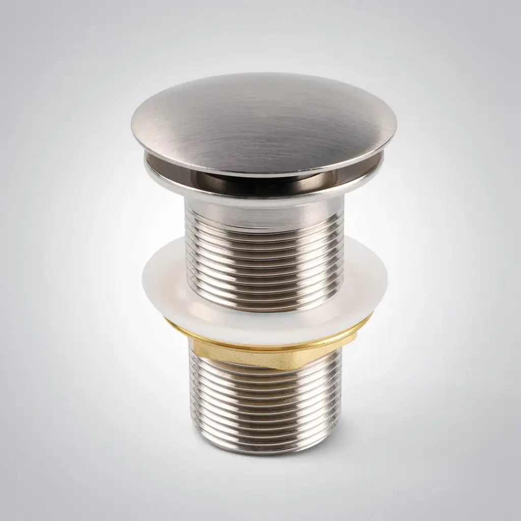 32/40mm Brushed Nickel Mushroom Solid Brass Basin Pop Up Waste without Overflow