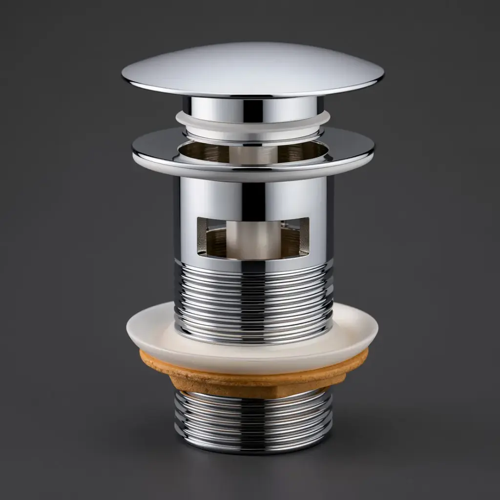 32/40mm Chrome Mushroom Solid Brass Basin Pop Up Waste with Overflow