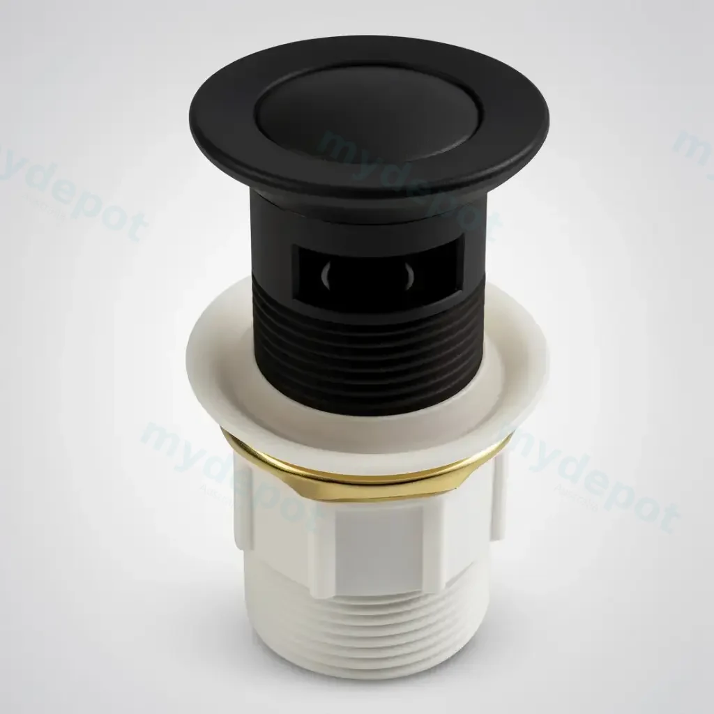 [40480] 32/40mm Solid Brass Basin Pop Up Waste with Overflow Matt Black