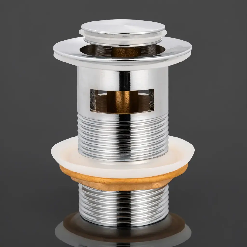 [50276] 32mm/40mm Chrome Solid Brass Basin Pop Up Waste  With Overflow