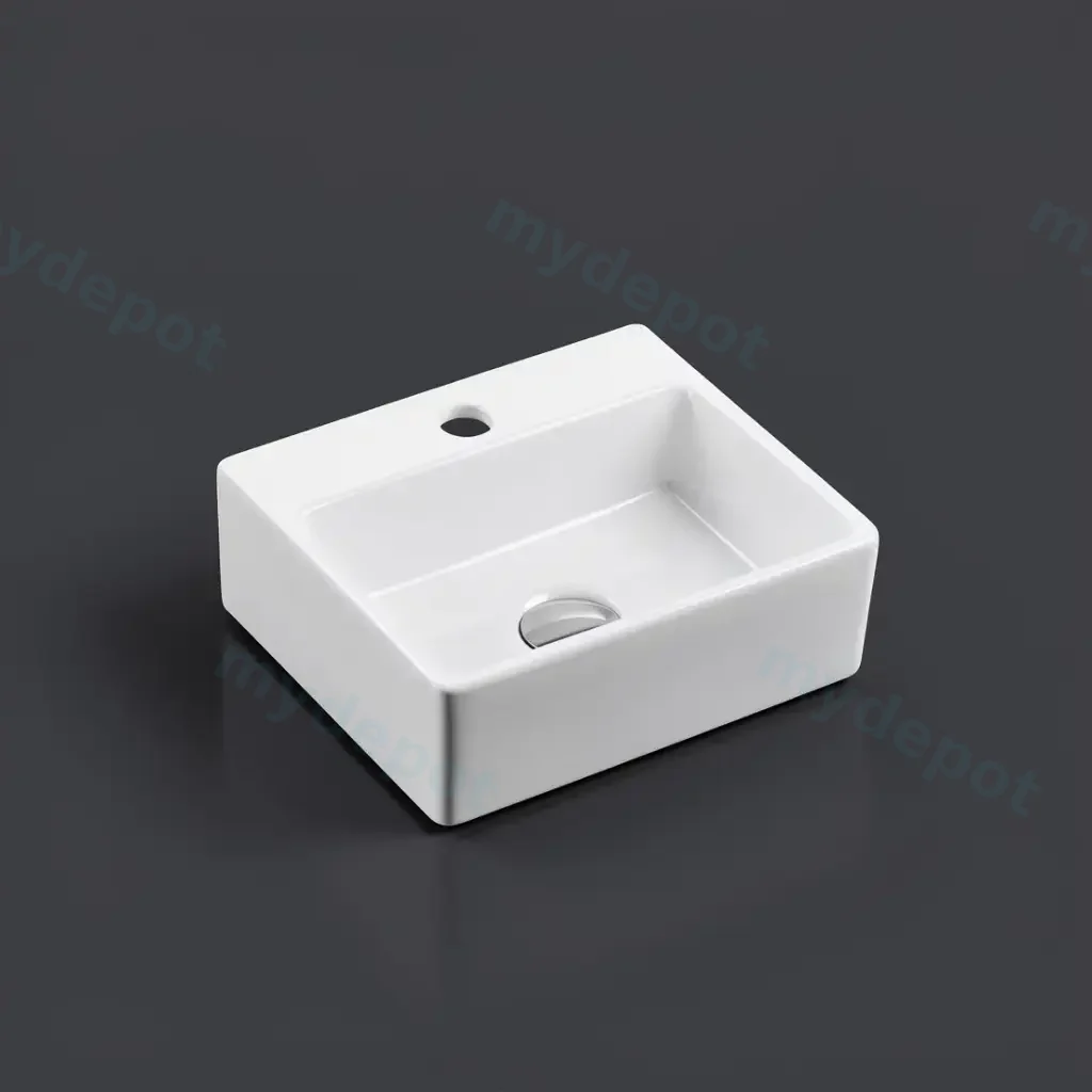 [50093] 330*290*110mm Wall Hung Rectangular Basin With Mixer Hole