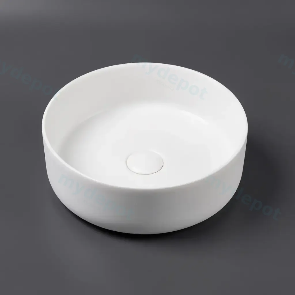 [50044] 355*355*120mm Matt White Above Counter Round Basin