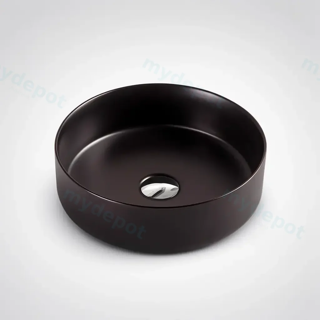 [50049] 355*355*120mm Sasso Matt Black Above Counter Round Basin
