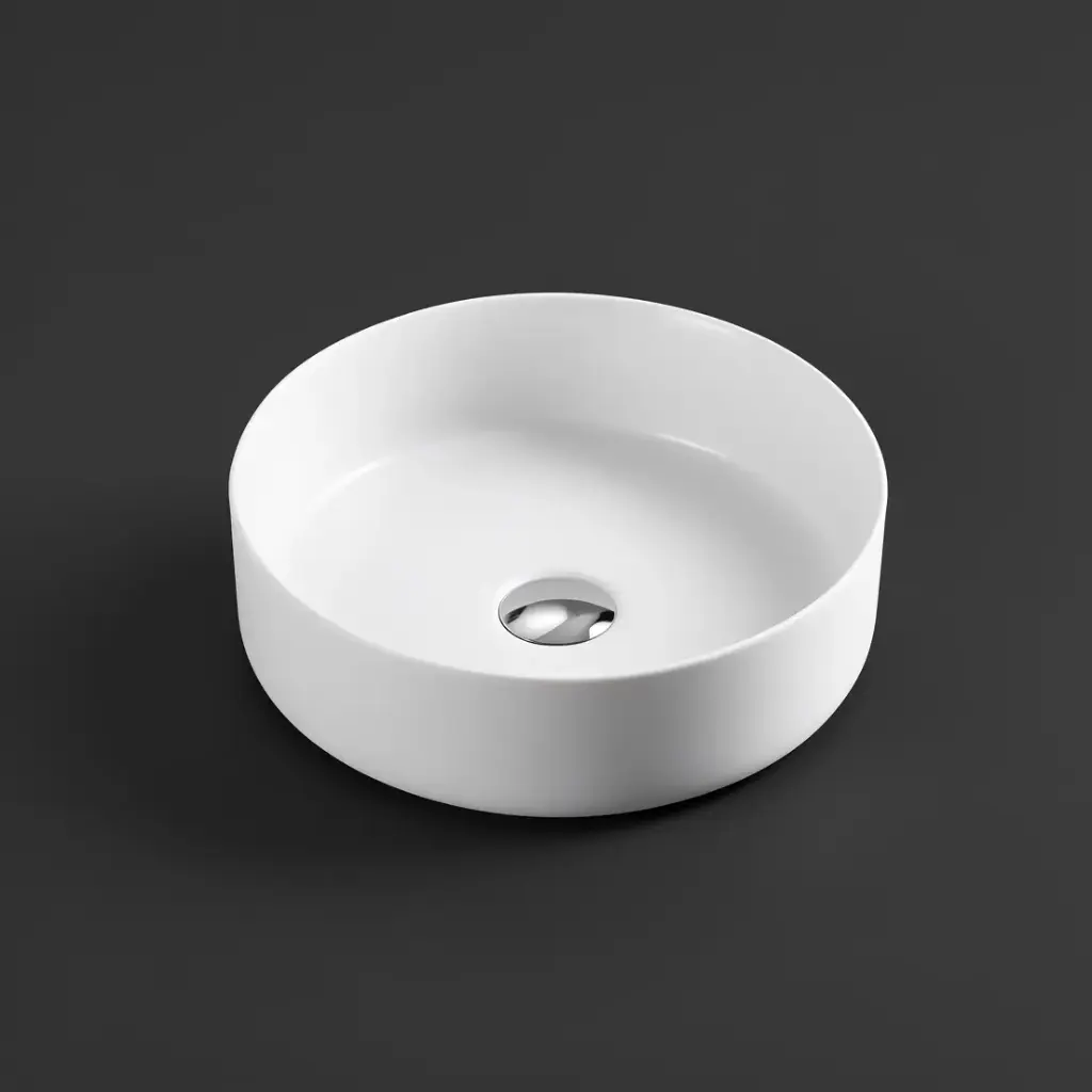 [50050] 355*355*120mm Sasso Matt White Above Counter Round Basin