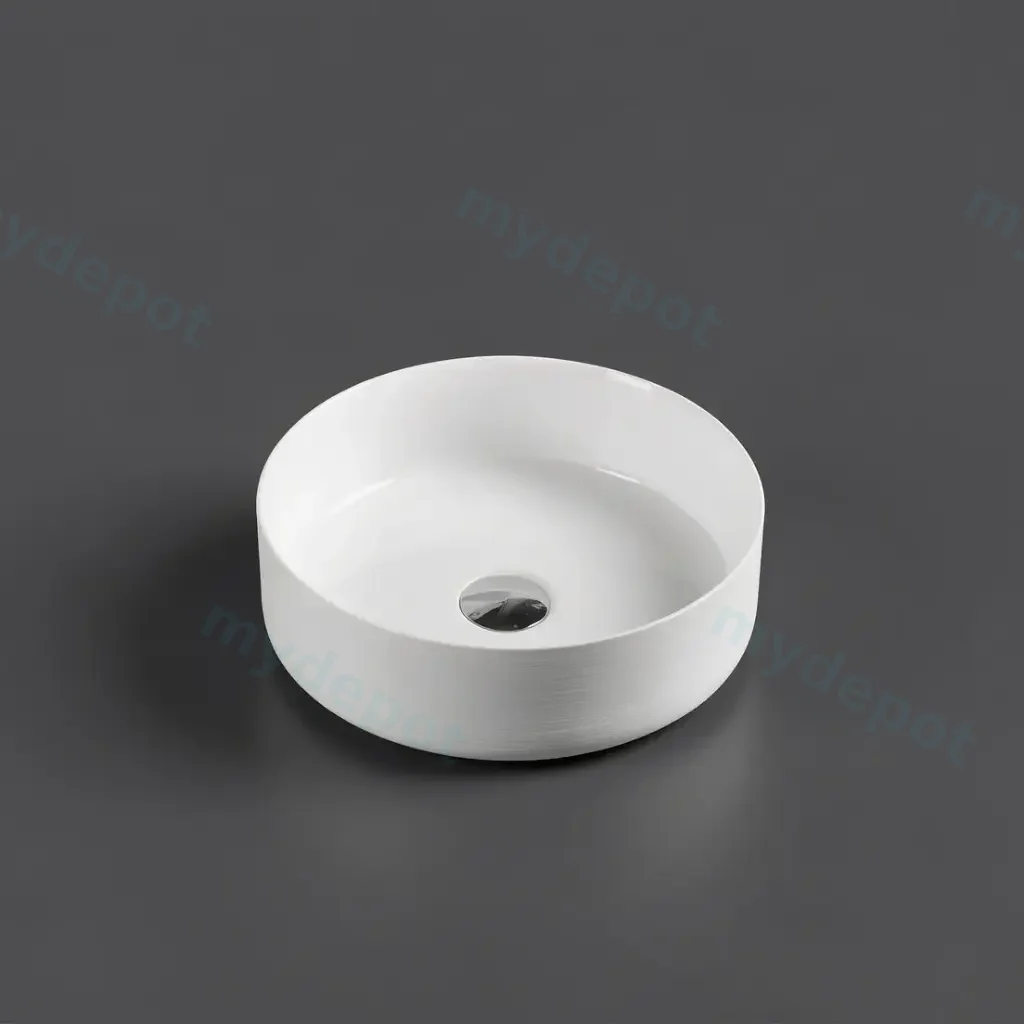 [50053] 355*355*120mm Sasso PTouchline White Above Counter Round Basin
