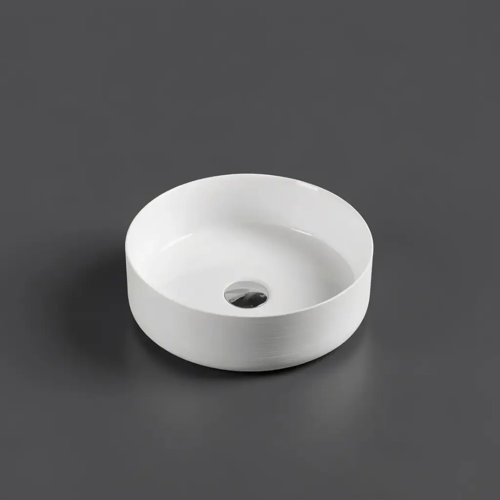 [50053] 355*355*120mm Sasso PTouchline White Above Counter Round Basin