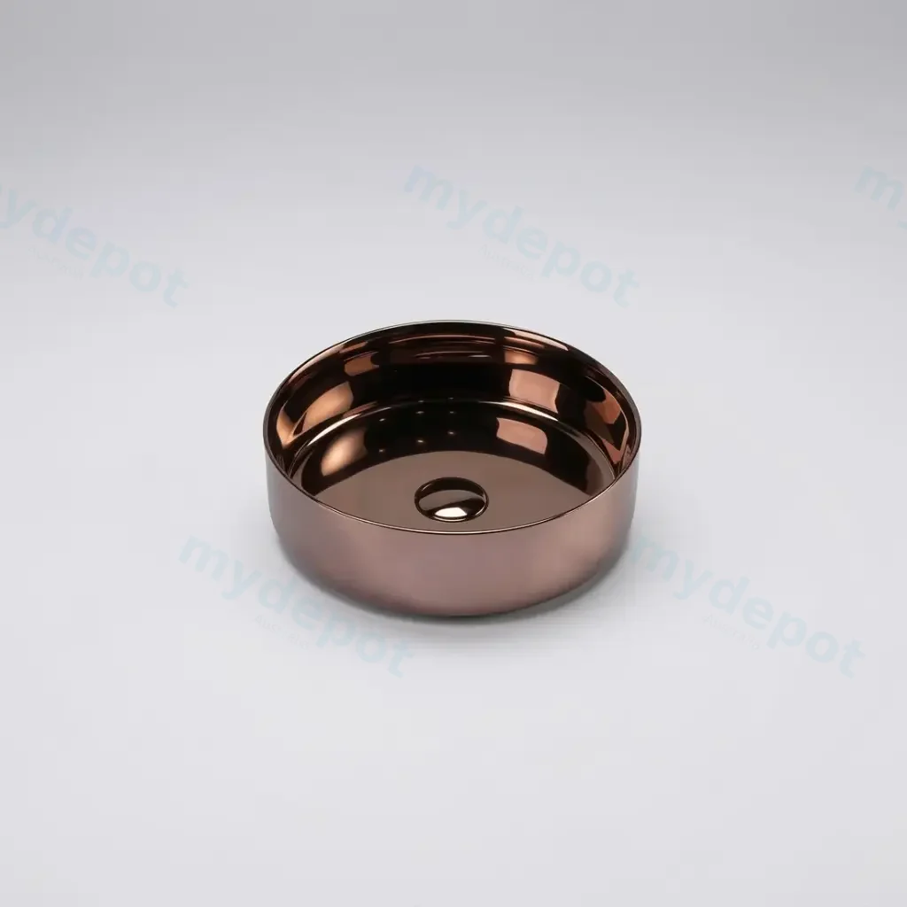 355*355*120mm Sasso Posh Gold Above Counter Round Basin