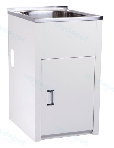 [43061] 35L Compact Laundry Tub with Cabinet with Side Hole(35L - Colorbond)