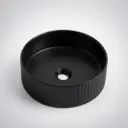 360*360*120mm Cora Above Counter Fluted Matt Black Circle Basin