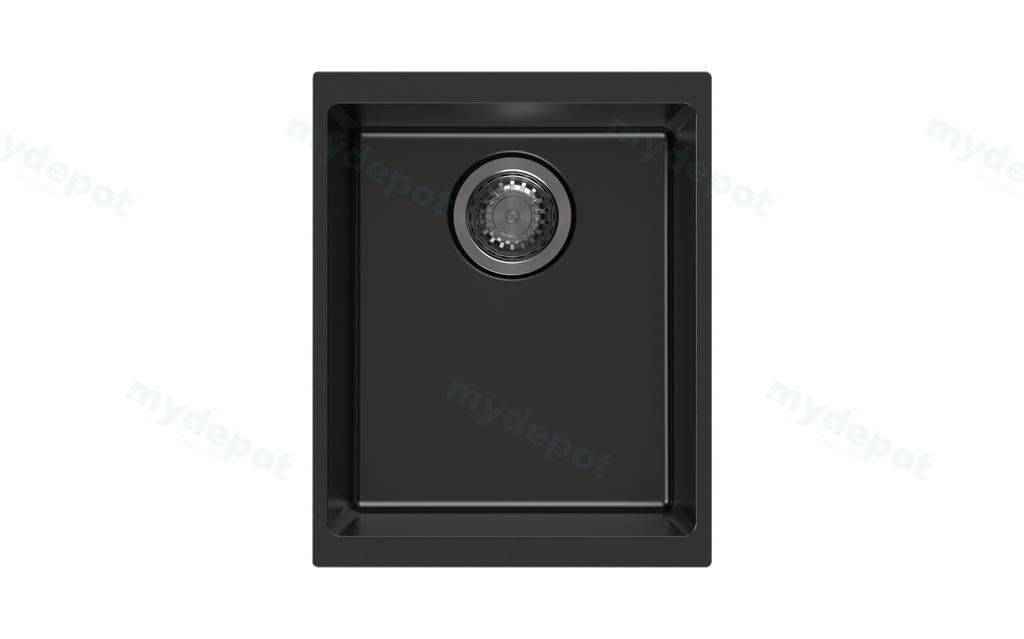 [41392] 370*460*200mm Carysil Black Single Bowl Granite Kitchen/Laundry Sink Top/Flush/Under Mount