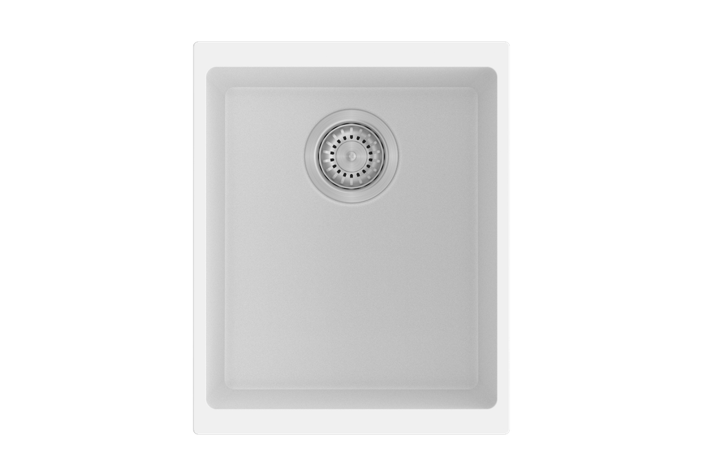 [41393] 370*460*200mm Carysil White Single Bowl Granite Kitchen/Laundry Sink Top/Flush/Under Mount