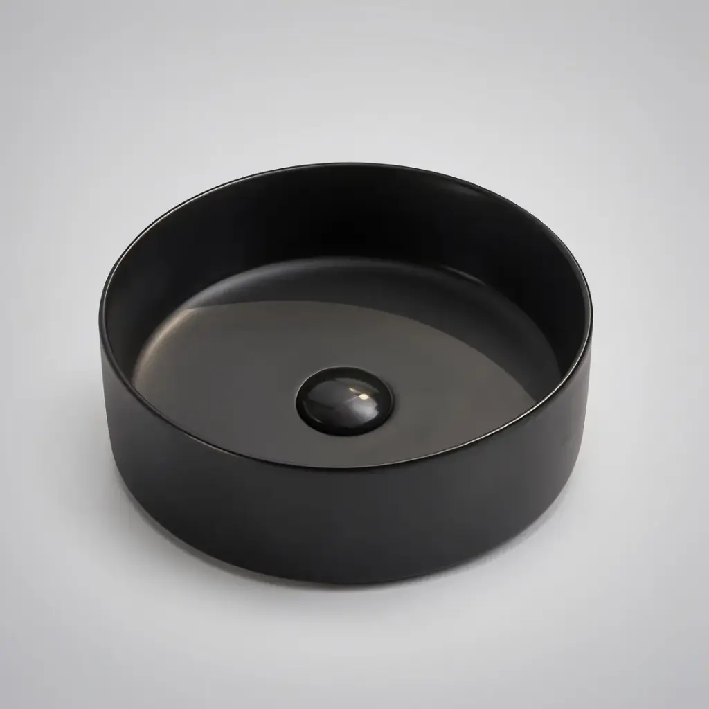 395*395*115mm Matte Black Olley Fine Ceramic Above Counter Basin No Overflow,32mm Waste