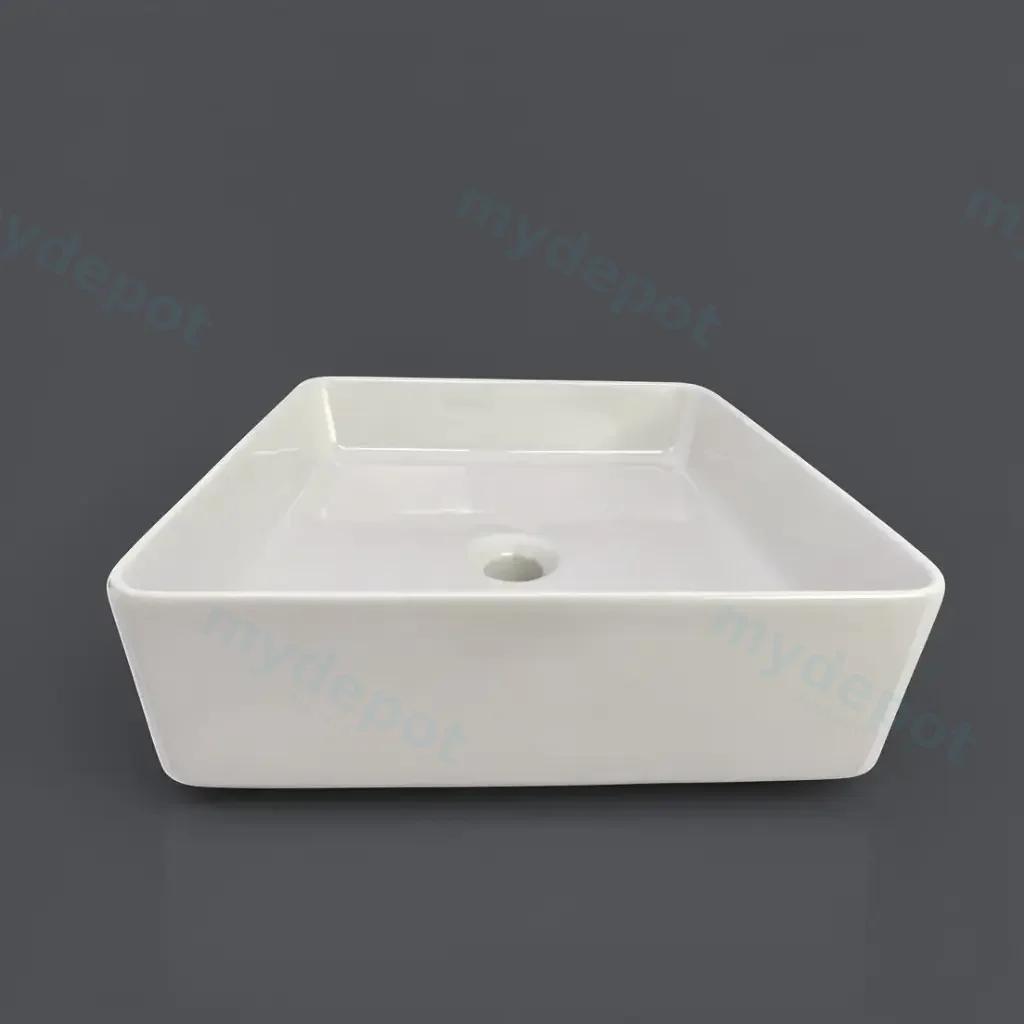 Ikon Ultra Thin Above Counter Basin Gloss White 400x400x140mm 
