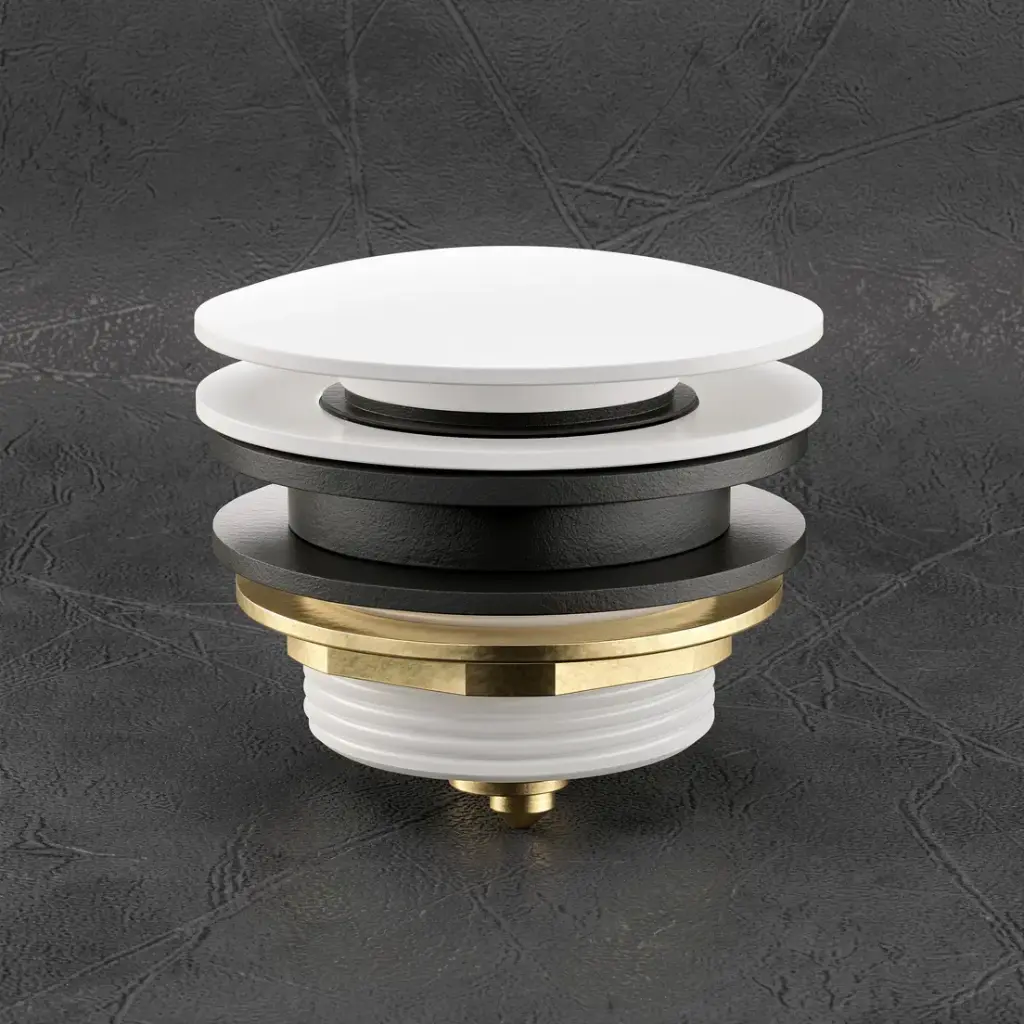 [44703] 40mm Bath Pop-Up Plug With Removabel Waste No Overflow Gloss White