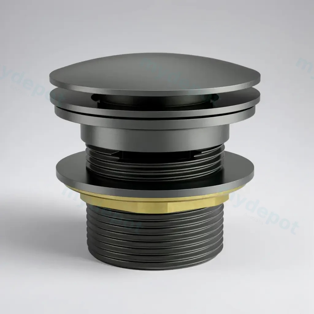 40mm Bath Pop-Up Plug With Removabel Waste With Overflow Gun Metal