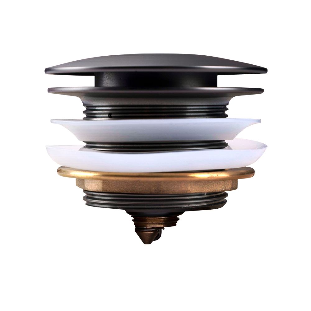 [41311] 40mm Brushed Gun Metal Grey Solid Brass Bathtub Mushroom Pop Up Waste Drain NO Overflow