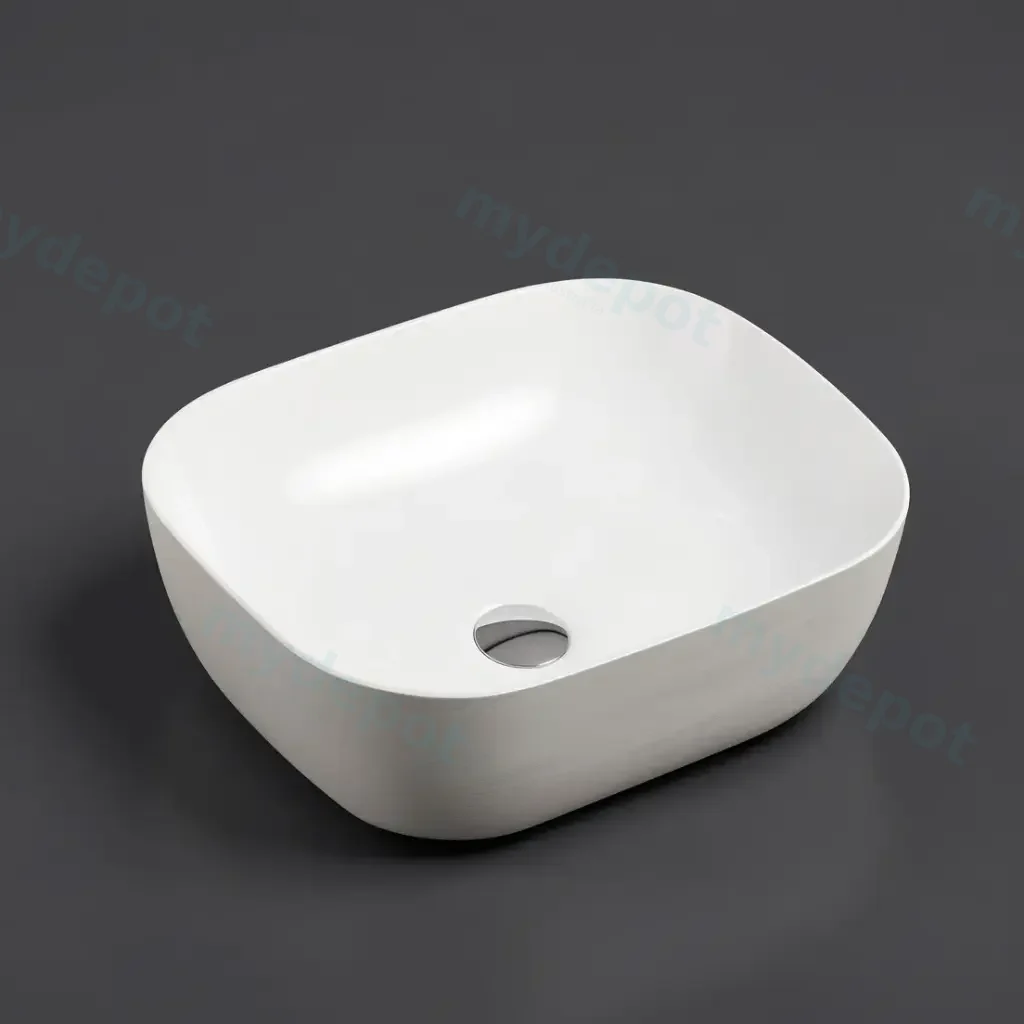 [50011] 410*410*150mm Oval Touchline White Above Counter Basin